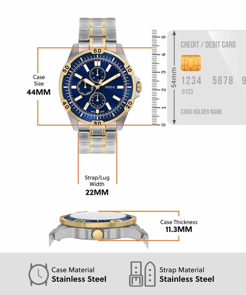 FOSSIL(フォッシル)の「フォッシル 腕時計 メンズ アナログ ステンレス FS6146(アナログ腕時計・メンズ・マルチ・FREE)」の5枚目の写真