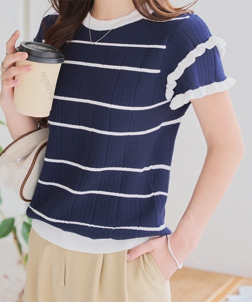 ティアードスリーブサマーニットトップス（ニット/セーター）｜KOBE