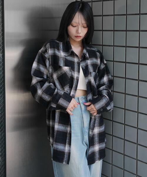 WEGO — Chek BIGネルシャツ (большая фланелевая рубашка)