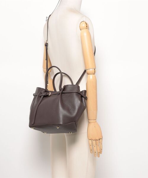CHRISTIAN VILLA(クリスチャンヴィラ)の「【CHRISTIAN VILLA】シュリンクレザーハンドバッグ(Q56367)(ハンドバッグ・レディース・ダークブラウン/ブラック・ALL)」の6枚目の写真
