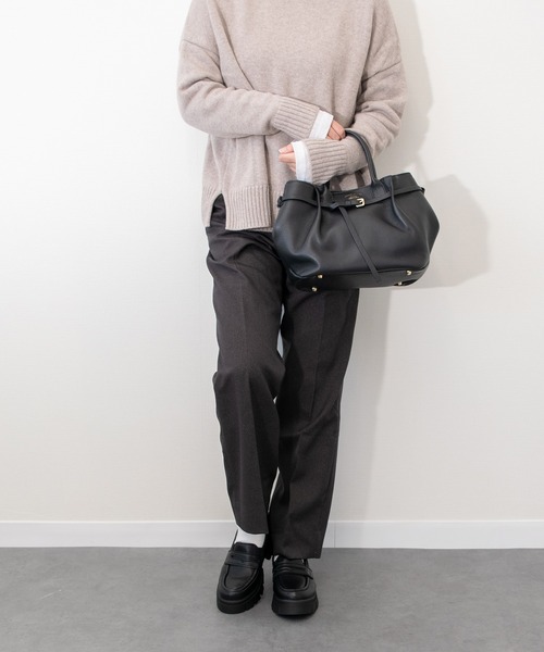 CHRISTIAN VILLA(クリスチャンヴィラ)の「【CHRISTIAN VILLA】シュリンクレザーハンドバッグ(Q56367)(ハンドバッグ・レディース・ダークブラウン/ブラック・ALL)」の12枚目の写真