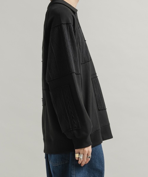 CASPER JOHN（キャスパージョン）の「Patchwork skipper sweat/パッチワークスキッパースウェット（スウェット・メンズ・ネイビー/ブラック・LARGE/MEDIUM/SMALL/X-SMALL）」の15枚目の写真