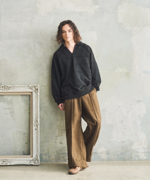 CASPER JOHN（キャスパージョン）の「Patchwork skipper sweat/パッチワークスキッパースウェット（スウェット・メンズ・ネイビー/ブラック・LARGE/MEDIUM/SMALL/X-SMALL）」の7枚目の写真