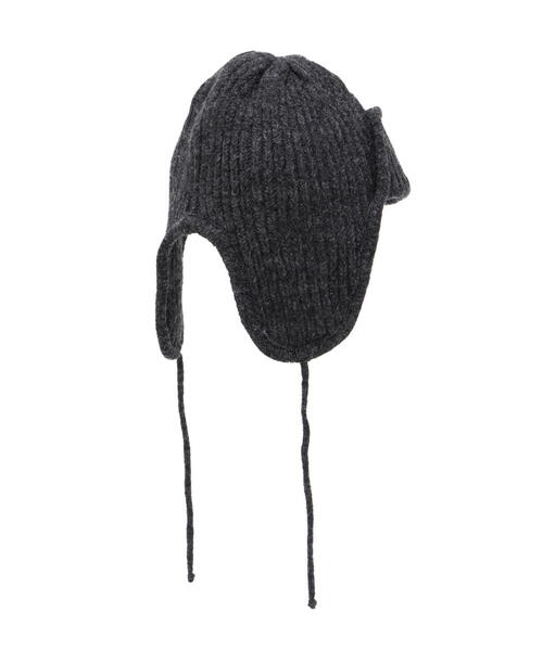 FREE'S MART（フリーズマート）の「◆リブニットフライト帽（ニットキャップ/ビーニー・レディース・ブラック/ホワイト/ブラウン・ﾌﾘ-）」の7枚目の写真