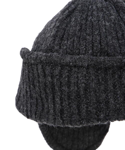 FREE'S MART（フリーズマート）の「◆リブニットフライト帽（ニットキャップ/ビーニー・レディース・ブラック/ホワイト/ブラウン・ﾌﾘ-）」の9枚目の写真