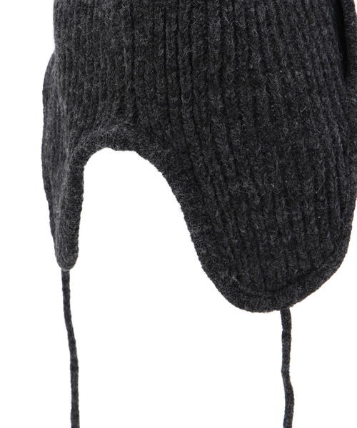 FREE'S MART（フリーズマート）の「◆リブニットフライト帽（ニットキャップ/ビーニー・レディース・ブラック/ホワイト/ブラウン・ﾌﾘ-）」の10枚目の写真