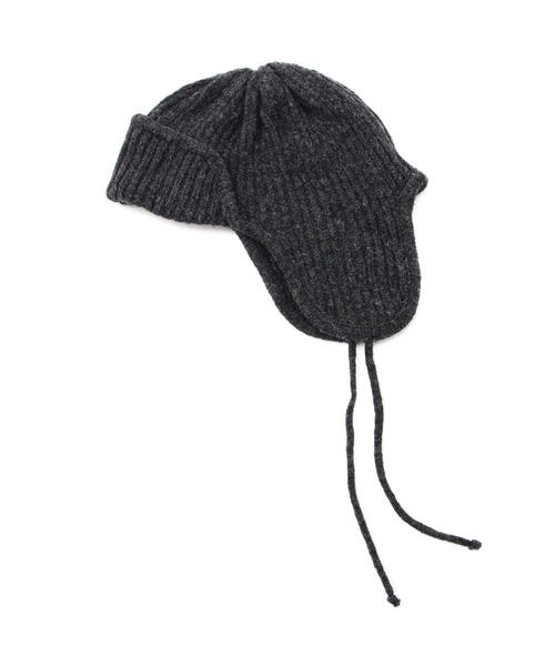 FREE'S MART（フリーズマート）の「◆リブニットフライト帽（ニットキャップ/ビーニー・レディース・ブラック/ホワイト/ブラウン・ﾌﾘ-）」の12枚目の写真