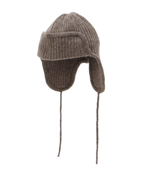 FREE'S MART（フリーズマート）の「◆リブニットフライト帽（ニットキャップ/ビーニー・レディース・ブラック/ホワイト/ブラウン・ﾌﾘ-）」の17枚目の写真