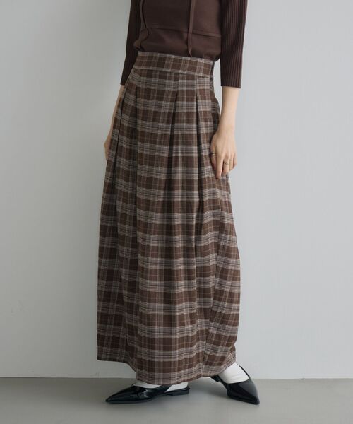 kivi（キヴィ）の「チェックコクーンSK（スカート・レディース・ブラウン系その他2/ブラック系その他2・LARGE/MEDIUM）」の5枚目の写真