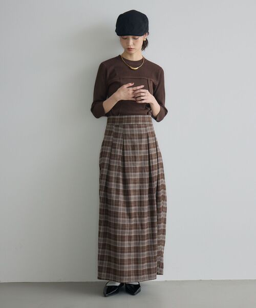 kivi（キヴィ）の「チェックコクーンSK（スカート・レディース・ブラウン系その他2/ブラック系その他2・LARGE/MEDIUM）」の9枚目の写真