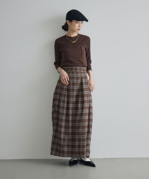 kivi（キヴィ）の「チェックコクーンSK（スカート・レディース・ブラウン系その他2/ブラック系その他2・LARGE/MEDIUM）」の10枚目の写真