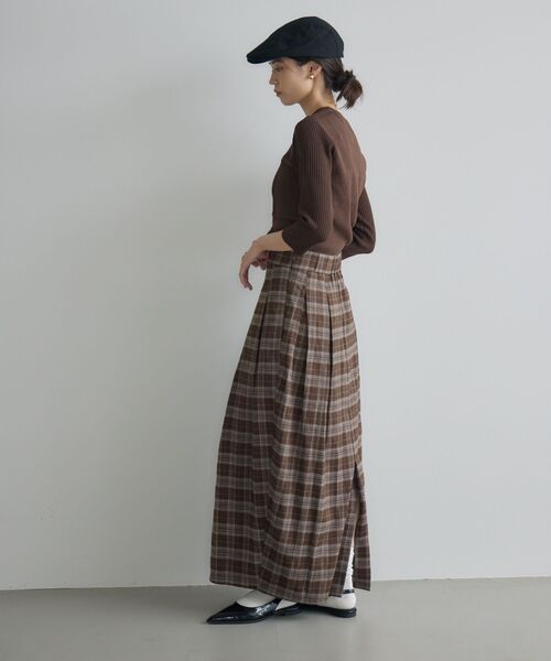 kivi（キヴィ）の「チェックコクーンSK（スカート・レディース・ブラウン系その他2/ブラック系その他2・LARGE/MEDIUM）」の11枚目の写真