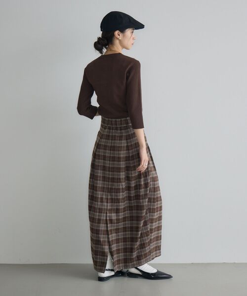 kivi（キヴィ）の「チェックコクーンSK（スカート・レディース・ブラウン系その他2/ブラック系その他2・LARGE/MEDIUM）」の12枚目の写真