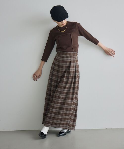 kivi（キヴィ）の「チェックコクーンSK（スカート・レディース・ブラウン系その他2/ブラック系その他2・LARGE/MEDIUM）」の14枚目の写真