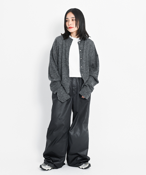 CITYSHOP（シティーショップ）の「LONG LONG SLEEVE カーディガン：ニット（ニット/セーター・レディース・グレー/レッド・FREE）」の7枚目の写真