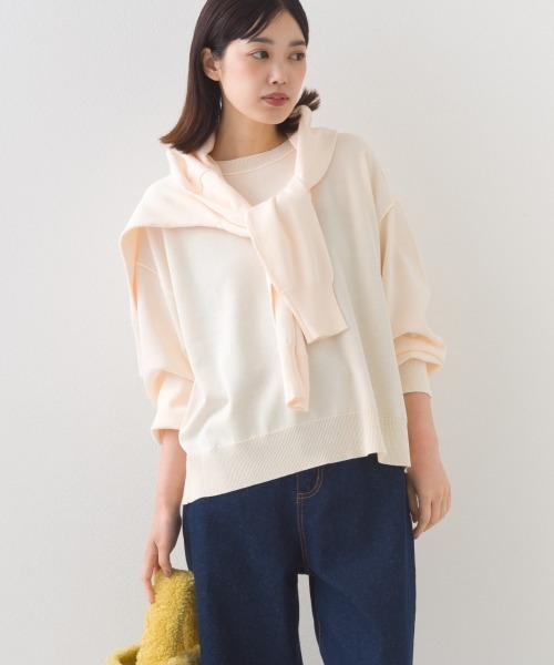 OMNES（オムネス）の「ハイゲージリンキングニットプルオーバー（ニット/セーター・レディース・レッド/ブラウン/オフホワイト/ダークグレー・FREE）」の5枚目の写真