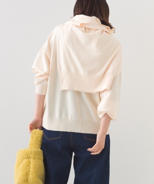 OMNES（オムネス）の「ハイゲージリンキングニットプルオーバー（ニット/セーター・レディース・レッド/ブラウン/オフホワイト/ダークグレー・FREE）」の7枚目の写真