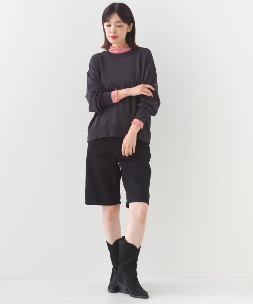 OMNES（オムネス）の「ハイゲージリンキングニットプルオーバー（ニット/セーター・レディース・レッド/ブラウン/オフホワイト/ダークグレー・FREE）」の13枚目の写真