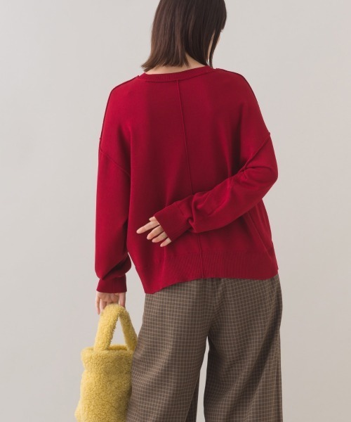 OMNES（オムネス）の「ハイゲージリンキングニットプルオーバー（ニット/セーター・レディース・レッド/ブラウン/オフホワイト/ダークグレー・FREE）」の20枚目の写真