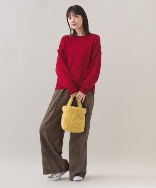 OMNES（オムネス）の「ハイゲージリンキングニットプルオーバー（ニット/セーター・レディース・レッド/ブラウン/オフホワイト/ダークグレー・FREE）」の21枚目の写真