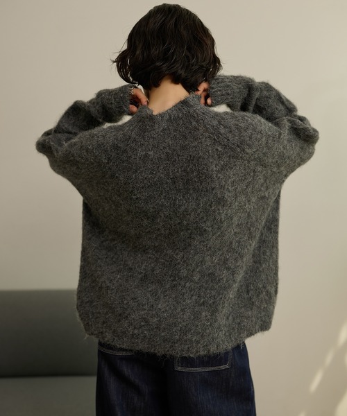 LAULEN（ローレン）の「half button shaggy high neck knit /ハーフボタンシャギーハイネックニット（Tシャツ/カットソー・レディース・チャコールグレー/アイボリー/ブラック・FREE）」の10枚目の写真