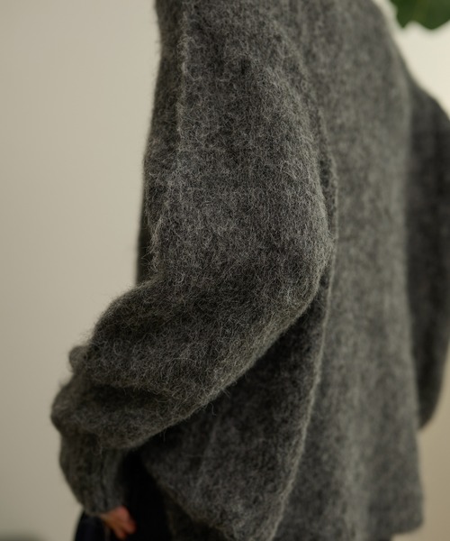 LAULEN（ローレン）の「half button shaggy high neck knit /ハーフボタンシャギーハイネックニット（Tシャツ/カットソー・レディース・チャコールグレー/アイボリー/ブラック・FREE）」の13枚目の写真