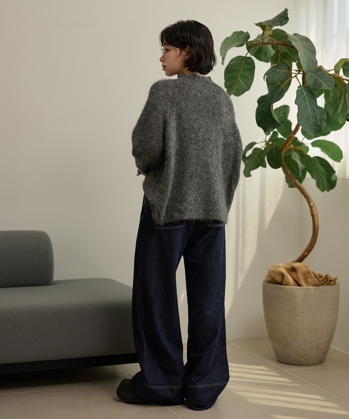 LAULEN（ローレン）の「half button shaggy high neck knit /ハーフボタンシャギーハイネックニット（Tシャツ/カットソー・レディース・チャコールグレー/アイボリー/ブラック・FREE）」の17枚目の写真