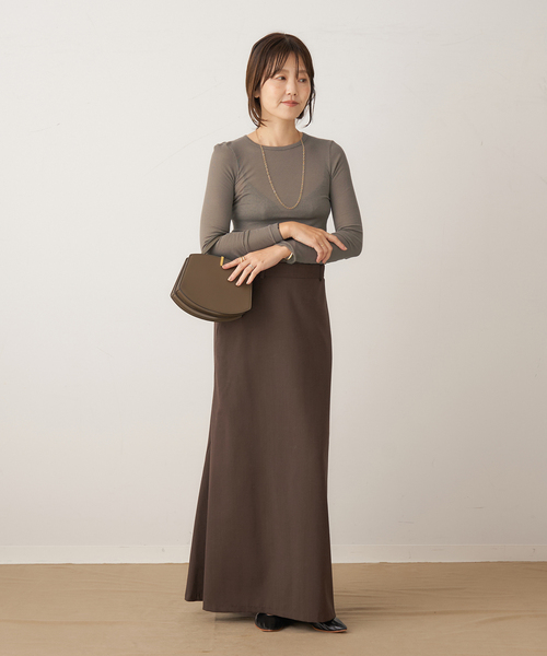 plage（プラージュ）の「Back flare スカート（スカート・レディース・チャコールグレー/ブラウン・38/36/34）」の6枚目の写真