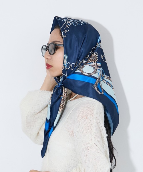 セール】【SETUP7】ツイルプリントスカーフ大判 GLR（バンダナ