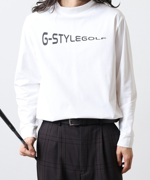 セール】モックネック ロゴ 長袖 プリントTシャツ（Tシャツ/カットソー