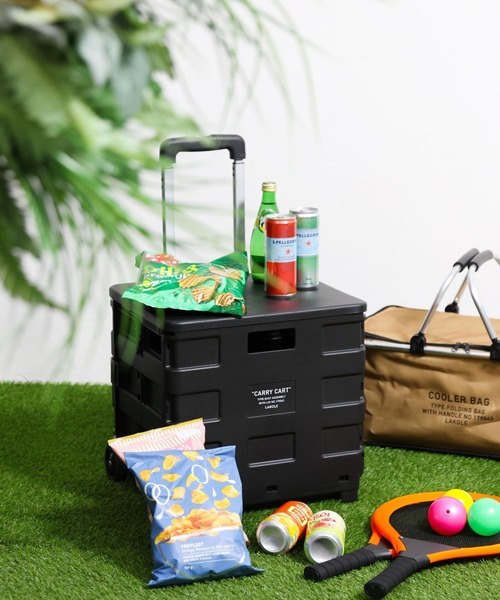 セール】フタ付きキャリーカート / 591432（アウトドアグッズ
