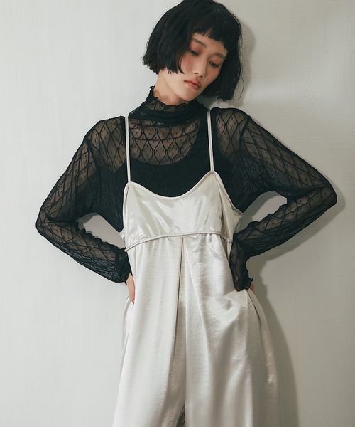 セール】サテンビスチェキャミオールインワン（つなぎ/オールインワン