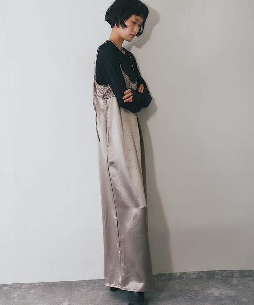 セール】サテンビスチェキャミオールインワン（つなぎ/オールインワン