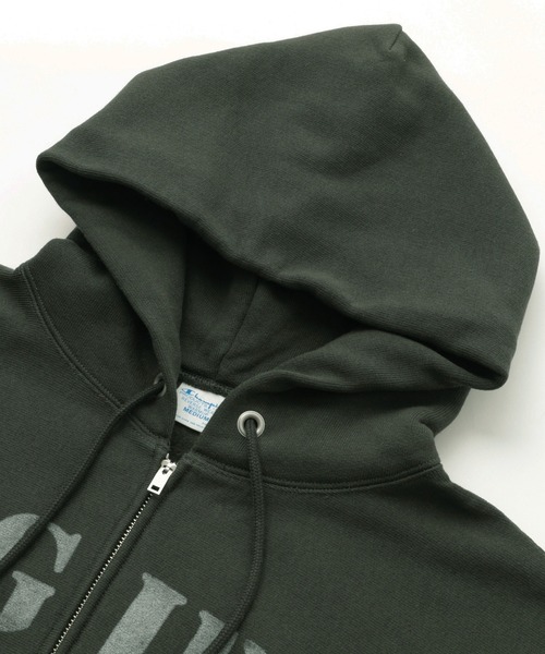 X-girl x Champion REVERSE WEAVE R STENCIL LOGO ZIP UP HOODIE