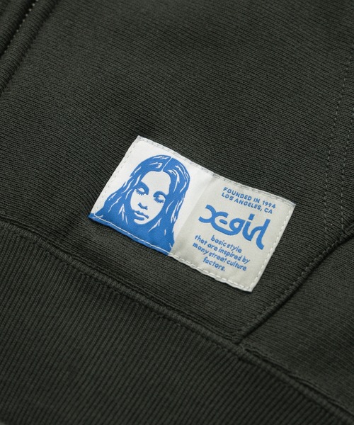 X-girl x Champion REVERSE WEAVE R STENCIL LOGO ZIP UP HOODIE