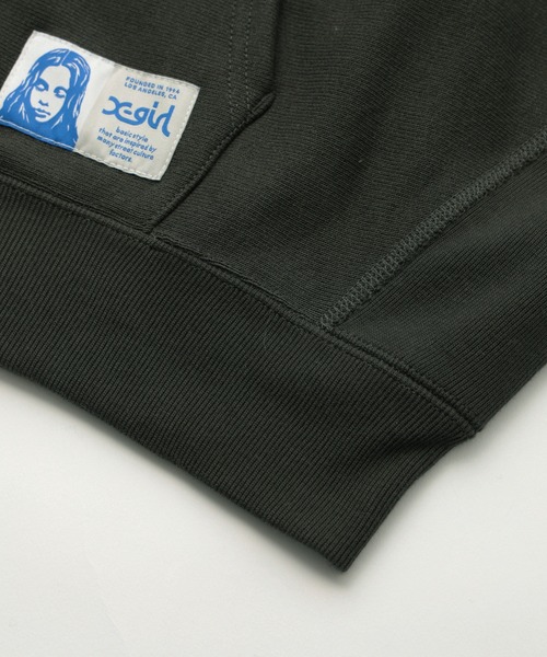 Champion（チャンピオン）の「X-girl x Champion REVERSE WEAVE R STENCIL LOGO ZIP UP HOODIE（パーカー・レディース・ブラック/アッシュ/バーガンディー・M/S）」の16枚目の写真