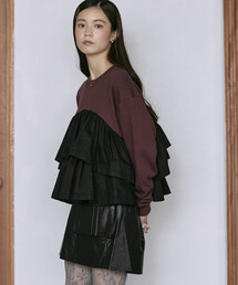 Firsthand | Firsthand/ファーストハンド オーガニックコットン ドッキングフリルスウェット / リラックスフィット / 裏毛スウェット(スウェット)