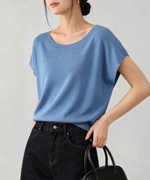 ゆるシルエットリブニットトップス