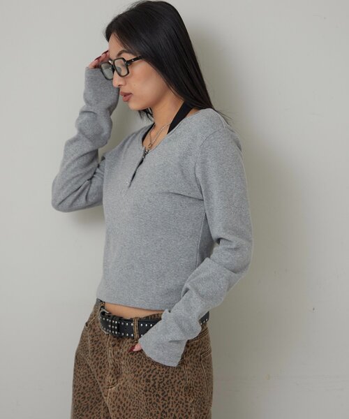 WHO'S WHO gallery（フーズフーギャラリー）の「RING SNAP TOP/リングドットL/Sトップス（Tシャツ/カットソー・レディース・ホワイト/ネイビー/グレー/ブラック/ブラウン/ブラック系その他/ホワイト系その他・FREE）」の18枚目の写真