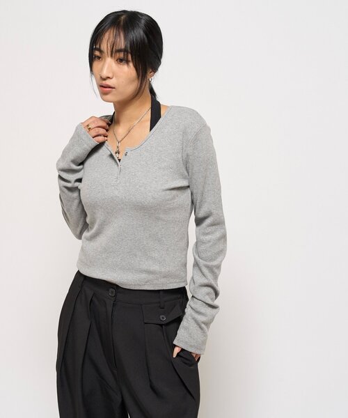 WHO'S WHO gallery（フーズフーギャラリー）の「RING SNAP TOP/リングドットL/Sトップス（Tシャツ/カットソー・レディース・ホワイト/ネイビー/グレー/ブラック/ブラウン/ブラック系その他/ホワイト系その他・FREE）」の20枚目の写真