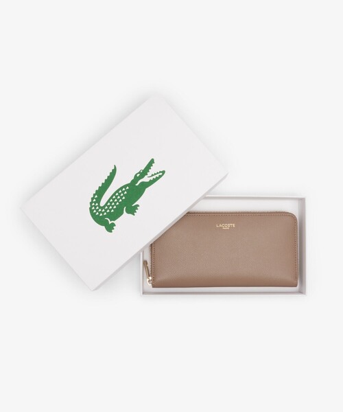 LACOSTE（ラコステ）の「シャンゼリゼ ラウンドジップレザーロングウォレット（財布・レディース・ブラック/サンドベージュ・FREE）」の10枚目の写真
