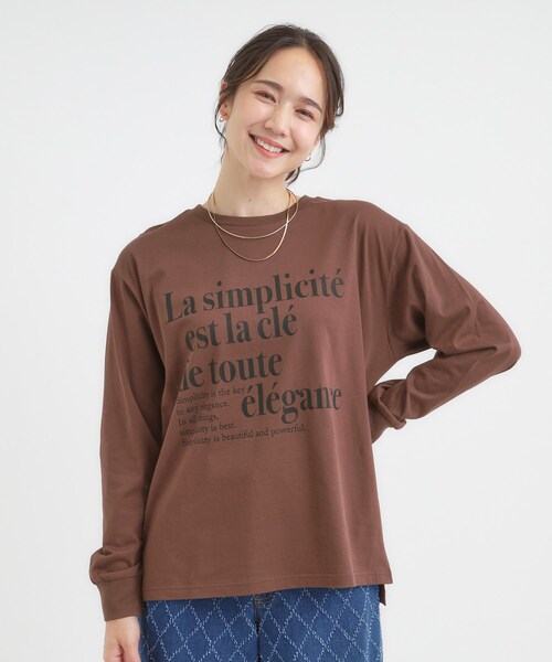SHOO・LA・RUE（シューラルー）の「【S-LL/選べる7柄】グラフィックアソート ベーシックロンT【CIRCRIC】（Tシャツ/カットソー・レディース・ホワイト系5/ピンク系/ベージュ系その他4/ダークブラウン系5/ブラック系/ホワイト系7/オレンジ系その他5/グレー系その他3/チャコール/ホワイト系2/ホワイト系1/イエロー系その他7/ブルー系その他7/ベージュ系その他5・03/04/02/01）」の17枚目の写真