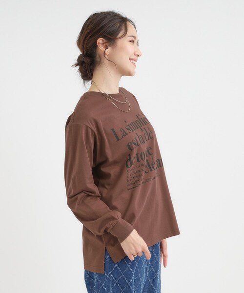 SHOO・LA・RUE（シューラルー）の「【S-LL/選べる7柄】グラフィックアソート ベーシックロンT【CIRCRIC】（Tシャツ/カットソー・レディース・ホワイト系5/ピンク系/ベージュ系その他4/ダークブラウン系5/ブラック系/ホワイト系7/オレンジ系その他5/グレー系その他3/チャコール/ホワイト系2/ホワイト系1/イエロー系その他7/ブルー系その他7/ベージュ系その他5・03/04/02/01）」の18枚目の写真
