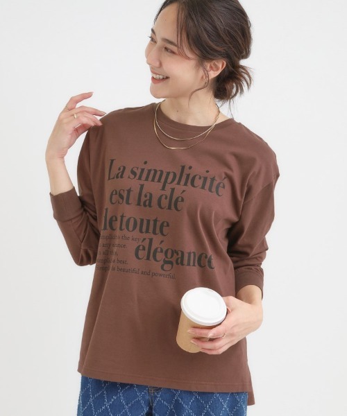 SHOO・LA・RUE（シューラルー）の「【S-LL/選べる7柄】グラフィックアソート ベーシックロンT【CIRCRIC】（Tシャツ/カットソー・レディース・ホワイト系5/ピンク系/ベージュ系その他4/ダークブラウン系5/ブラック系/ホワイト系7/オレンジ系その他5/グレー系その他3/チャコール/ホワイト系2/ホワイト系1/イエロー系その他7/ブルー系その他7/ベージュ系その他5・03/04/02/01）」の8枚目の写真