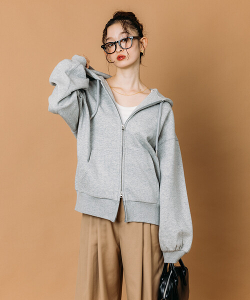 FREAK'S STORE（フリークスストア）の「限定展開 リラックスフィット ボンディング ジップアップ パーカー（パーカー・メンズ・ブラック/チャコールグレー/グレー・MEDIUM/LARGE/SMALL）」の6枚目の写真