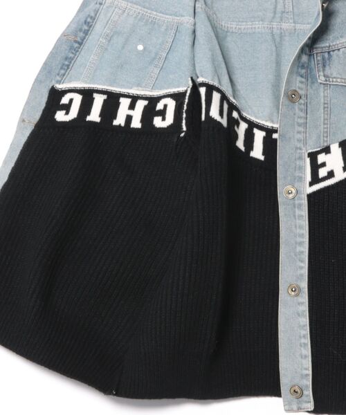 CECIL McBEE（セシルマクビー）の「ニットｘデニムBIGジャケット（その他アウター・レディース・アイボリー/ブラック/ベージュ・MEDIUM）」の13枚目の写真