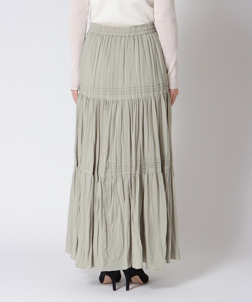Jines（ジネス）の「ナチュラルエアータンブラー ティアードスカート（スカート・レディース・ホワイト/ブラウン/グリーン・38）」の6枚目の写真