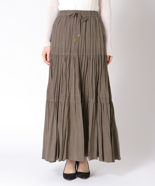 Jines（ジネス）の「ナチュラルエアータンブラー ティアードスカート（スカート・レディース・ホワイト/ブラウン/グリーン・38）」の13枚目の写真