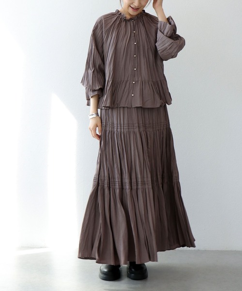 Jines（ジネス）の「ナチュラルエアータンブラー ティアードスカート（スカート・レディース・ホワイト/ブラウン/グリーン・38）」の22枚目の写真