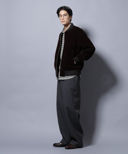 NANO universe（ナノユニバース）の「ベロア MA-1（MA-1・メンズ・ブラック/ブラウン・L/M）」の17枚目の写真